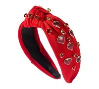 Bandeau de cheveux noué pour femme, bandeaux de cheveux avec coeur d'amour,Bande large avec nœud supérieur | Bandeaux de cheveux à la mode pour les filles, fêtes de vacances Décorations de costume de