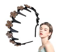 Bandeau de cheveux ondulé pour femmes | Bandeau femme avec strass - Accessoire cheveux portable toute la journée anti-rebelles pour femmes filles, usage quotidien