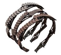 Bandeau de cheveux strass pour femme, bandes flexibles pour femmes - Bandeaux de cheveux Bijoux pour cheveux | pour cheveux antidérapants, bande de cheveux 3 pièces, bandes élastiques pour capuchon