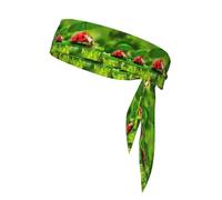 Bandeau de cheveux unisexe avec motif coccinelle tenant des parapluies pour basket-ball, course à pied, tennis