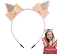 Bandeau De Chien - Bande De Cheveux Aux Oreilles D'animaux À Paillettes | Habiller Les Filles Accessoires Pour Filles | Hoop D'oreilles De Chiot Mignonne Avec Arc Pour Cosplay Halloween Acces