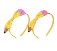 Bandeau de coiffeur - Joli charm de papeterie - Look fantaisiste pour enseignant - Vêtements ludiques pour filles - Ornement créatif de cheveux jaune - Tenue d'école joyeuse - Pour les photos du