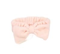 Bandeau de coiffure pour maquillage Bandeau de Spa for laver le visage, bandeau maquillage for filles, cheveux avec nœud papillon, bandeaux soins la peau en microfibre for femmes for nettoyer(Pink)
