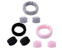 Bandeau de coiffure pour maquillage Ensemble de bracelets lavage du visage for femmes, absorbants et imperméables, maquillage, bandes cheveux(Miexd-3Sets)