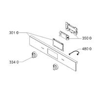 Bandeau de commande inox (repère 301 0) d'origine Four, cuisinière 481010862573, C00386751 ARISTON HOTPOINT