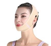Bandeau de Contour Facial Bandeau facial léger en forme de V, confortable, amincissant, liftant, réglable, invisible, tonifiant(WHITE)