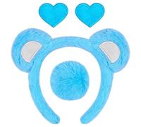 Bandeau de costume | 4 accessoires unisexes en peluche avec pendentif en forme de cœur | ensemble de serre-tête d'oreille - Pour toutes les occasions intérieures et extérieures, maison, vacances, fête