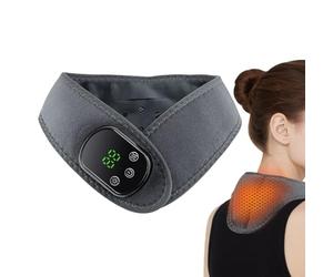 Bandeau de cou chauffé | 5 réglages Chaleur Thermique Jante - Coussin Chauffant Électrique avec Massage Vibrant | Pour Hommes Femmes Personnes Âgées Travail Maison Après L'exercice Froid