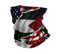 Bandeau De Cou Drapeau Blanc De L'Amitié Entre Les États-Unis Et La Palestine Anti-Vent Echarpe Durable Neckwarmer pour Halloween Cycliste Raves 2 Pièces