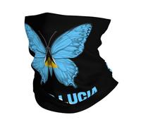 Bandeau De Cou Drapeau des Papillons De Sainte-Lucie Elastique Echarpe Anti-UV Masque pour Running Moto Ski 2 Pièces