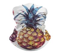 Bandeau De Cou Motif À Trois Ananas Durable Echarpe De Cou Anti-Vent Masque Facial pour Halloween Cadeau Cyclisme 2 Pièces
