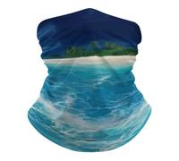 Bandeau De Cou Thème Plage Océanique Tropicale Anti-Vent Demi-Masque Elastique Masque pour Sport Activité en Plein Air Travail 2 Pièces
