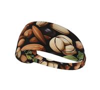 Bandeau de course à pied avec imprimé amande et noix - Bandeau de sport pour femme et homme