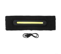 Bandeau de course à pied avec lumière LED, absorbant la transpiration et tissu en coton, 3 modes pour une nuit sûre pour courir (noir)