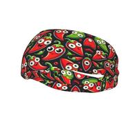 Bandeau de course à pied pour homme et femme, bandeau de sport végétalien Chili Cheer Red Peppers pour la course, le basket-ball, le fitness
