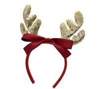 Bandeau de festival en poudre scintillante pour adultes et enfants - Corne de cerf de Noël - Nœud à cheveux - Accessoire de costume pour les vacances, les fêtes, les événements scolaires, les