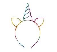 Bandeau de fête licorne arc-en-ciel (17 cm x 24 cm) - Multicolore, accessoire magique - Parfait pour les anniversaires et les célébrations - 1 pièce