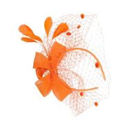Bandeau de Fête Mariage en Tulle, Couvre-chef Créatif Orange | Performances et Fêtes, Style Mignon, Accessoire Cheveux, Pièce Légère, Ton Orange