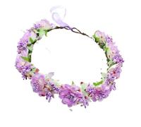 Bandeau de Fleurs Couronne de fleurs artificielles, couvre-chef de mariée, demoiselle d'honneur, accessoire de cheveux de mariage, bandeau réglable, couvre-chef de fête de vacances(Color3)