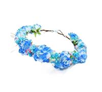 Bandeau de Fleurs Couronne de fleurs artificielles, couvre-chef de mariée, demoiselle d'honneur, accessoire de cheveux de mariage, bandeau réglable, couvre-chef de fête de vacances(Color1)