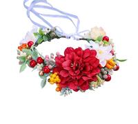 Bandeau de Fleurs Couvre-chef de mariée cerceau de cheveux décoré de fleurs et adapté aux accessoires de photographie de fête d'anniversaire for femmes mariée demoiselle d'honneur guirlande florale(Co