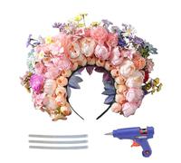 Bandeau de fleurs pour femmes, bande de cheveux florale | Hoop de cheveux de la couronne florale,Coiffure de mode, casque de costume, accessoires photo pour les dames Graduation Event Spring Gathering