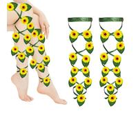 Bandeau De Jambe, Jarretière Pour Cuisse Élastique Sexy Avec Fleurs Et Bretelles, Ajustable Jarretière de Cuisse Gothique Exotique Vêtements Costumes Accessoires pour Voyage Halloween Fête Déguisement
