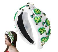 Bandeau De La Saint-Patrick,Accessoire Capillaire Strass Trèfle Irlandais - Serre-tête Vert en Forme de Trèfle - pour Femmes et Filles, Quotidien, Fêtes et Maquillage