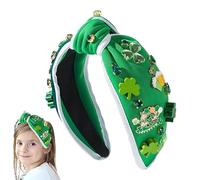 Bandeau De La Saint-Patrick | Accessoires De Coiffure À Strass En Forme De Trèfle - Serre-tête Vert en Forme de Trèfle,Pour Fêtes Noël Action De Grâces Port Quotidien Femmes Filles Maquillage