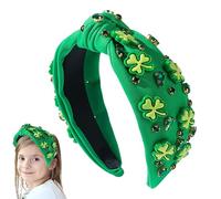 Bandeau De La Saint-Patrick - Accessoires Irlandais Noués avec Strass - Serre-tête Vert en Forme de Trèfle,pour Femmes et Filles, Quotidien, Fêtes et Maquillage