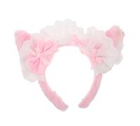 Bandeau De Maquillage En Peluche Douce Avec Nœud Et Oreilles De Chat Kawaii Pour Un Look Tendance