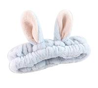 Bandeau de Maquillage Oreilles de Lapin Bandeau, Femmes Mignonnes Oreilles de Lapin Bandeau en Peluche Lavage du Visage Bande de Cheveux élastique Chapeaux Bleu(Blue)