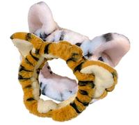 Bandeau de Maquillage pour Femmes à Oreilles de Tigre, 2pcs | Peluche Douce, Bandeaux Élastiques, Maintien Confortable, Cosplay et Thanksgiving