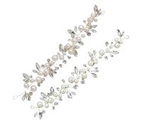 Bandeau De MariéE 2 pièces/ensemble coiffure de mariage strass fausse perle coiffure de mariée exquis bijoux de cheveux accessoires de cheveux de mariée for mariage(Mixed color-2pcs)