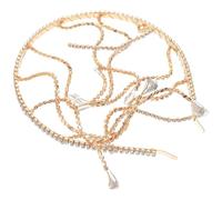 Bandeau de Mariée à Cristaux, Chaîne Frontale Élégante pour Mariage | Métal Doré Hp467, Style Européen Classique, Design Unique, pour Mariées Lors D'une Cérémonie