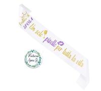 Bandeau de mariée amusant avec phrase « Un seul pois pour toute la vie » + broche de mariée - accessoires adieu aux jeunes filles brillants cadeau pour l'avenir