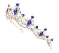 Bandeau de Mariée Couronne Baroque à Cristaux, Alliage de Zinc | Finition Brillante, 1 Pièce Incluse, pour Chignon Relevé et Voile, Soirées de Noël et Théâtre