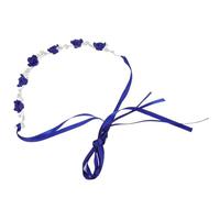 Bandeau de Mariée en Pâte Polymère Fleur Bleu, Style Vintage | Perles Faites Main, Taille Ajustable et Maintien Confortable, pour Mariées et Cérémonies Spéciales