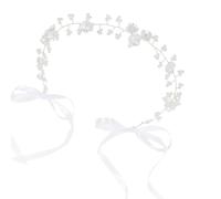 Bandeau de mariée réglable avec perles et fleurs - Bijoux de cheveux légers pour femmes et filles - Pour bal de fin d'année, communion