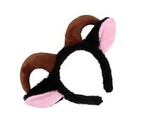 Bandeau de mouton élégant extensible, Black horn headband | Accessoire de cheveux oreilles de mouton 3D unique, tissu doux, couvre-chef de Costume à la mode pour accessoires