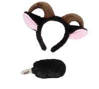 Bandeau de mouton élégant extensible, Black horn headbandT | Accessoire de cheveux oreilles de mouton 3D unique, tissu doux, couvre-chef de Costume à la mode pour accessoires