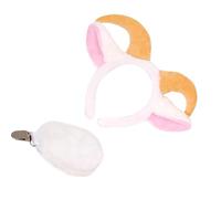 Bandeau de mouton élégant extensible, White horn headbandT | Accessoire de cheveux oreilles de mouton 3D unique, tissu doux, couvre-chef de Costume à la mode pour accessoires