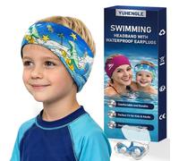 Bandeau de Natation Enfants - Bandeau en Néoprène avec Bouchons d’Oreilles,Haute Élasticité et Fermeture Réglable Auto-agrippante,Protection des Oreilles pour Piscine et Sports Aquatiques