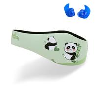 Bandeau de natation, protège-oreilles réglable en néoprène et protège-cheveux pour enfants, tout-petits et adultes (vert, taille M)
