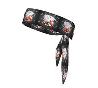 Bandeau de ninja imprimé tournoi de poker réglable pour homme, bandeau de sport pour yoga, course à pied, basket-ball