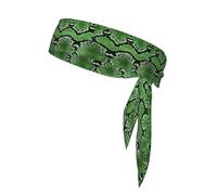 Bandeau de ninja vert imprimé peau de serpent, cravate réglable pour homme, bandeau de sport pour yoga, course à pied, basket-ball