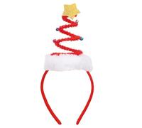 Bandeau de Noël avec clochettes - Bandeau élastique Père Noël - Spirale clignotante - Arbre de Noël - Unisexe - Accessoire de fête pour Noël et Nouvel An - 1 pièce (rouge)