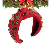 Bandeau de Noël avec perles et strass - Large bandeau pour les vacances, Noël, pour scène, spectacle, accessoire photo, rendez-vous galant