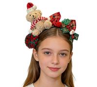 Bandeau de Noël décoratif pour chapeaux, serre-tête pour filles, imprimé sur le thème de l'ours de Noël, accessoire pour fêtes, anniversaires, carnaval, photos, filles, adolescentes, cosplay, fêtes