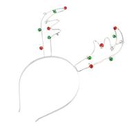 Bandeau de Noël en bois de cerf avec cloche colorée en, Silver | Bandeau de lavage du visage, joli bandeau en bois de Noël, accessoires pour cheveux pour femmes, du nouvel